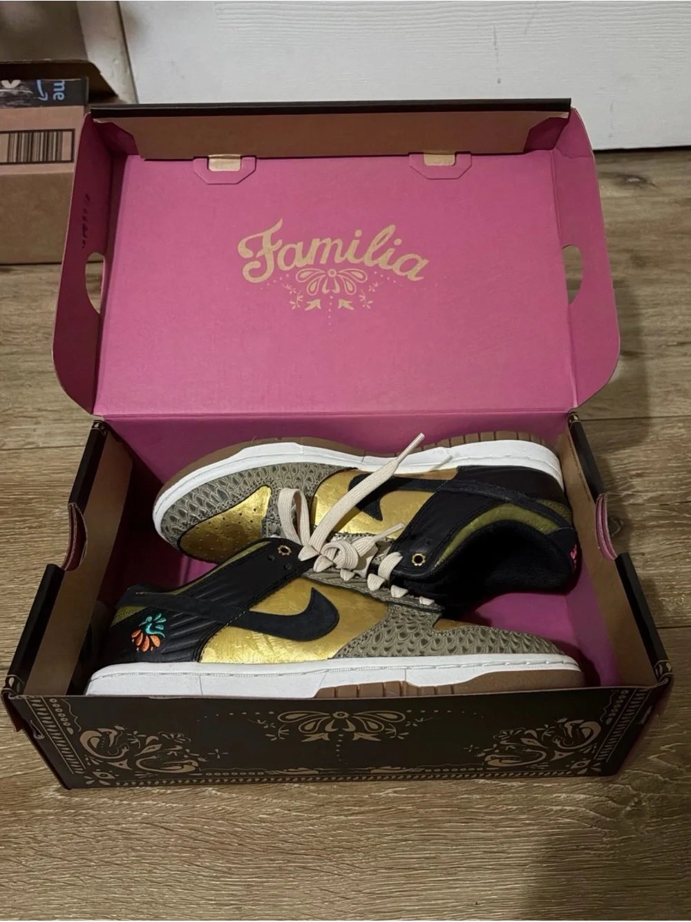 Nike Dunk Low PRM Black Metallic Gold Dia De Muertas 6.5